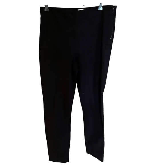 Everlane 12 Ho Chi Minh Knit Pants black elastic waist straight leg Side  Zipper - Picture 1 of 7